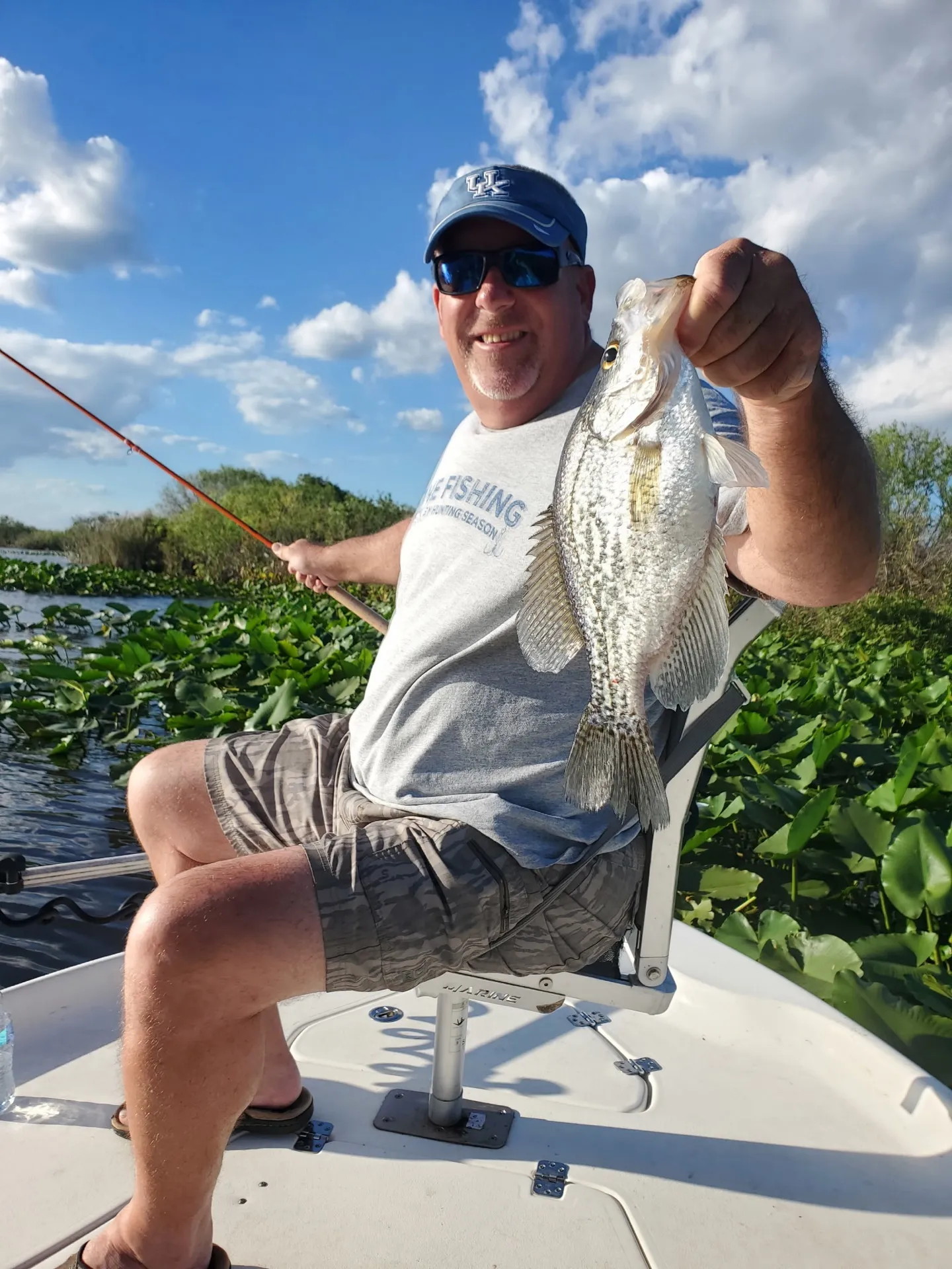 A white slab from the lily pads